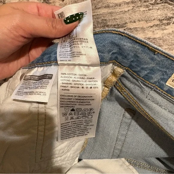 Levis premium festival western 501 cutoff fringe denim shorts size 27 - Picture 7 of 8